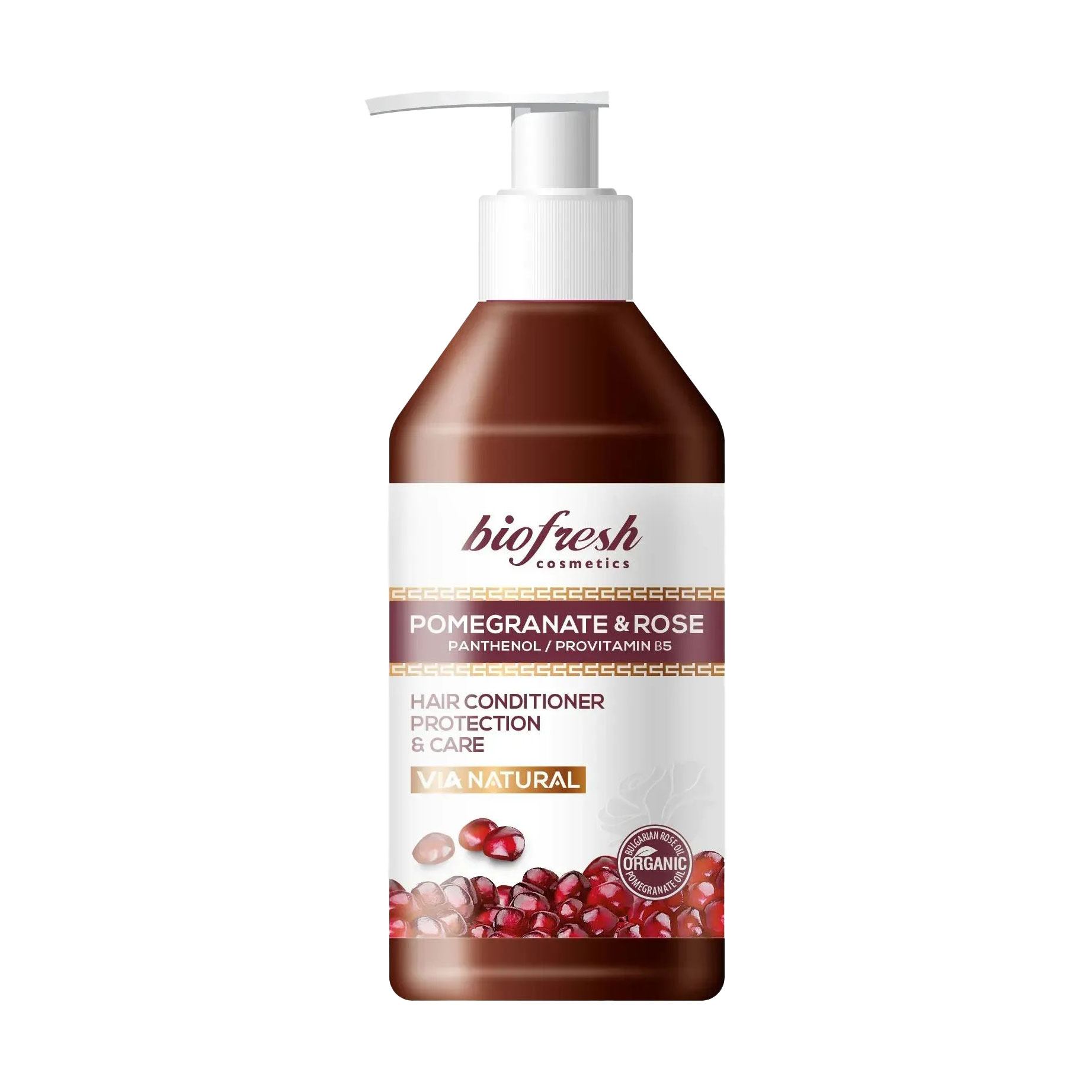 Бальзам-кондиціонер для волосся BioFresh Via Natural Pomegranate &amp; Rose Hair Conditioner Protection &amp; Care, 250 мл